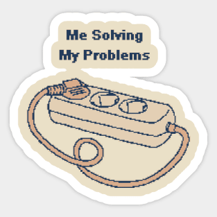 Me Solving My Problems - 1bit Pixel Art Sticker